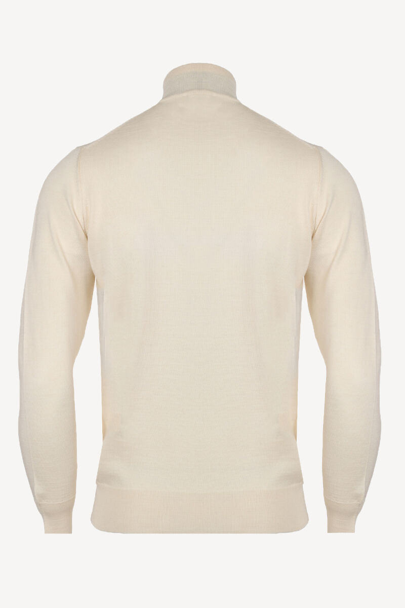 Erkek Bej Yarım Balıkçı Yaka Klasik Triko - 2