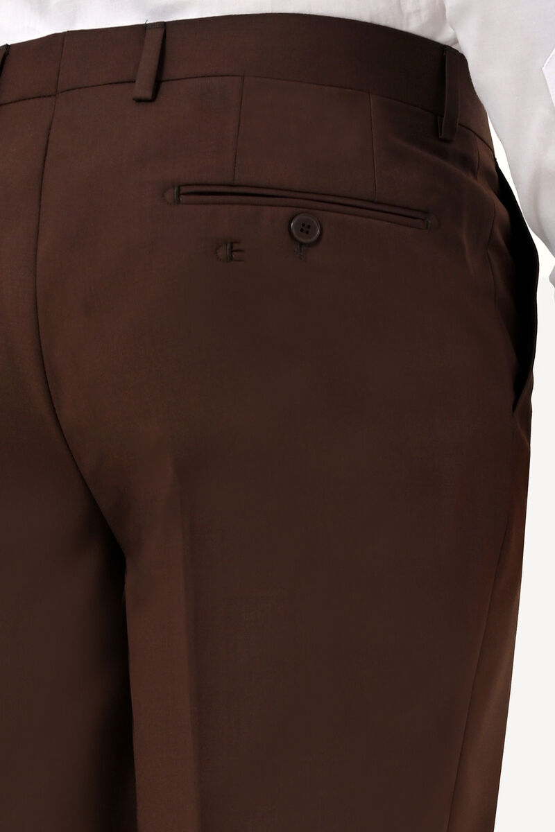 Erkek Kahverengi Kumaş Pantolon Regular Fit - 4