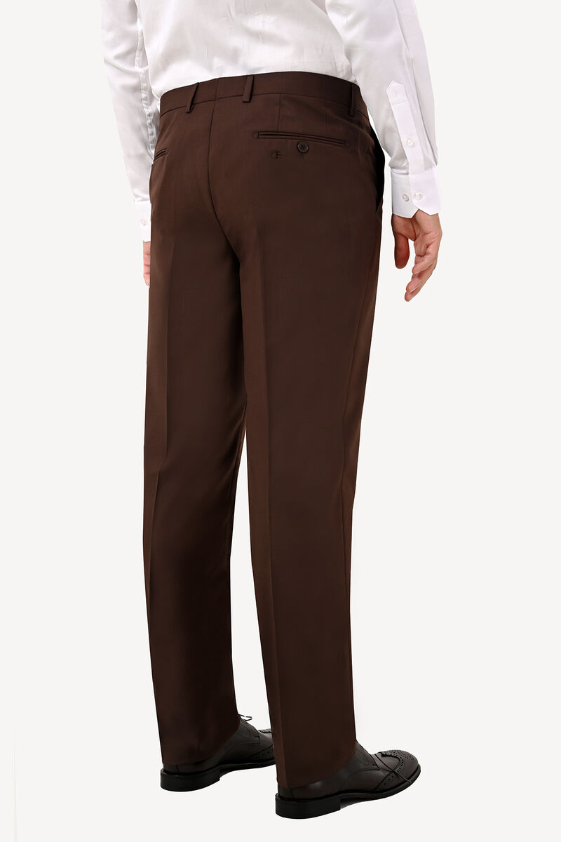 Erkek Kahverengi Kumaş Pantolon Regular Fit - 3