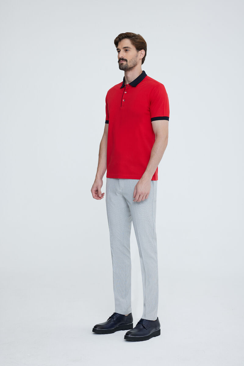 Erkek Kırmızı Polo Yaka T-shirt - 3