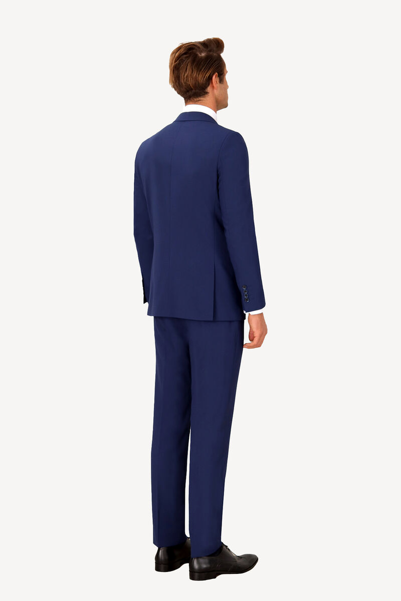 Erkek Lacivert Klasik Çift Yırtmaç Takım Elbise - 5